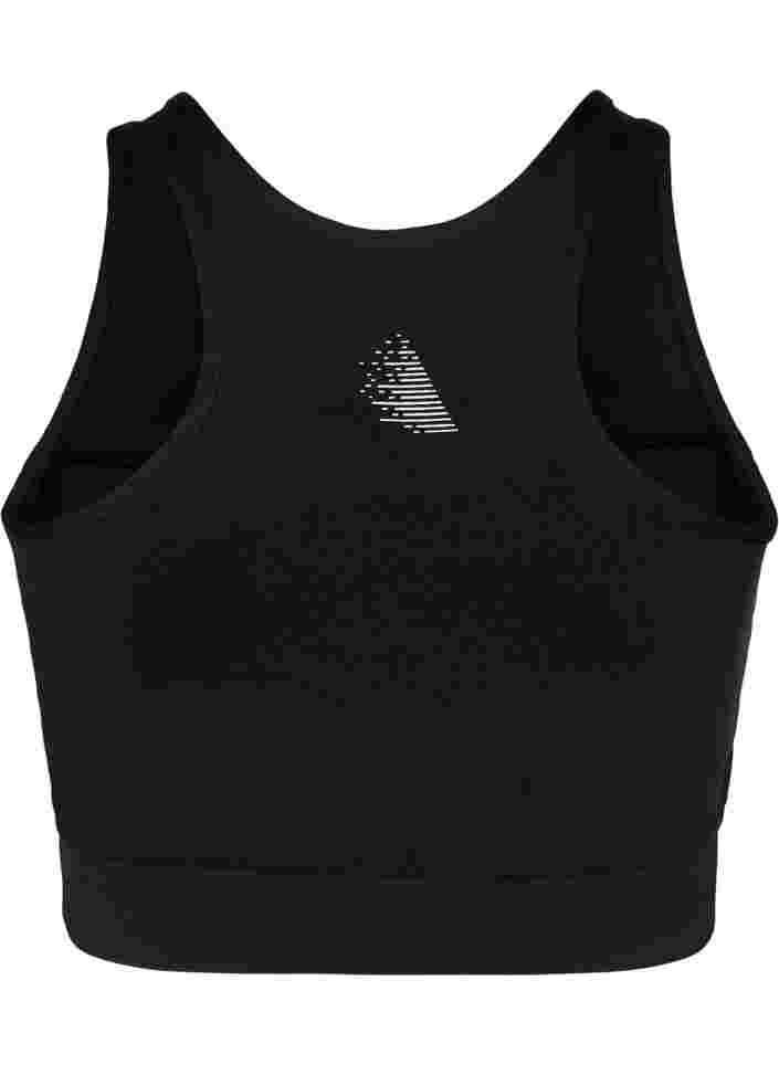 Mesh sports bra, Black, Packshot image number 1