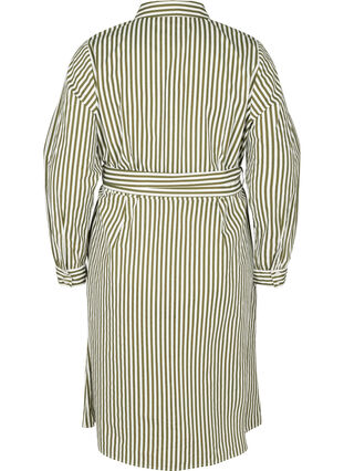 Striped shirt dress in cotton, Ivy Green, Packshot image number 1