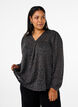 Long-sleeved blouse with glitter and pattern, Grey, Model image number 0