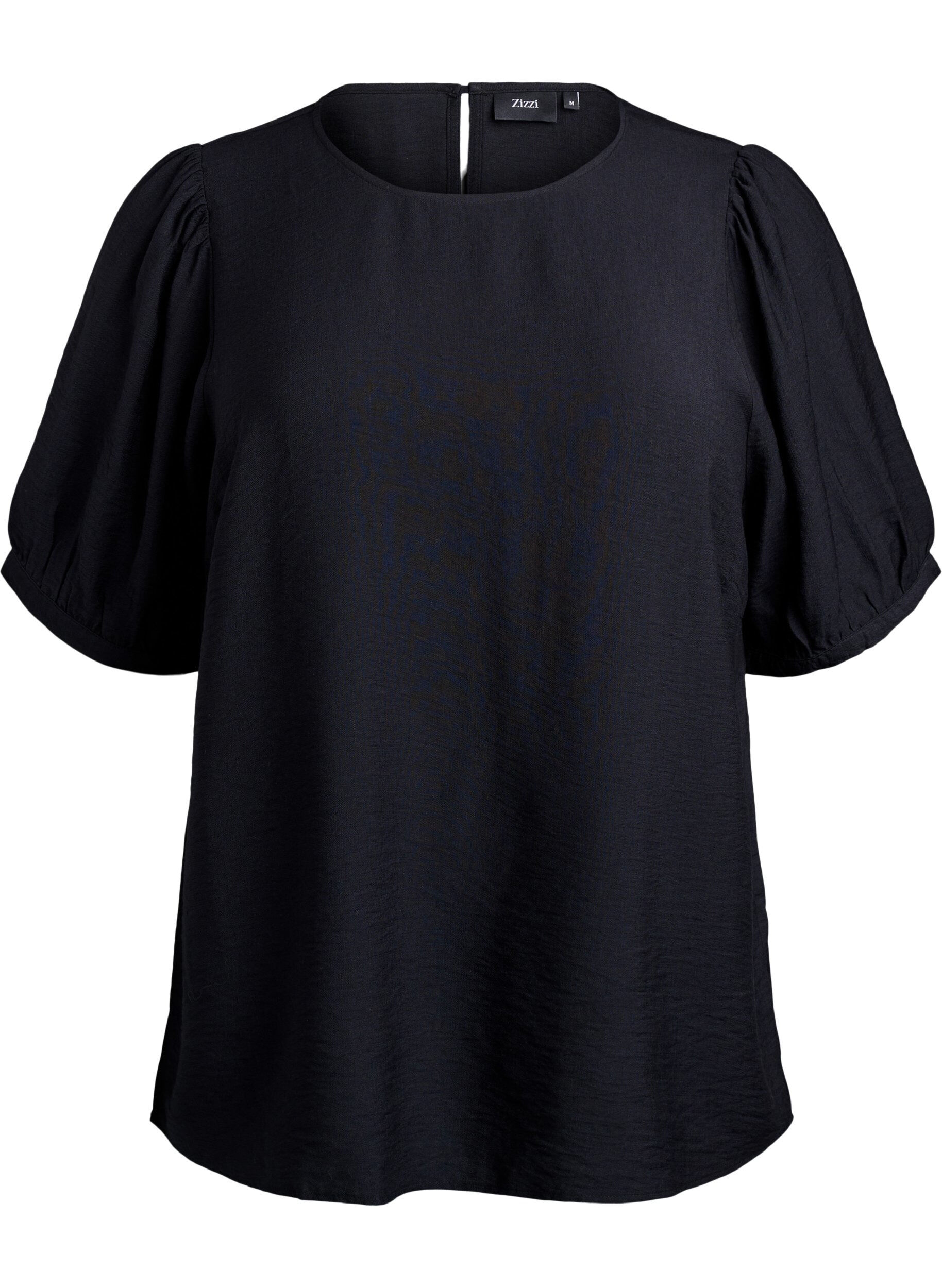 Zizzifashion Viscose blouse with 1/2 sleeves, Black, Packshot image number 0