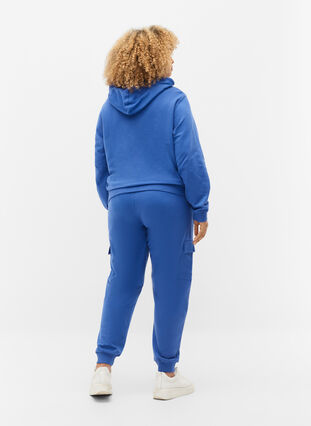 Sweatpants with cargo pockets, Dazzling Blue, Model image number 1