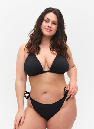 Bikini bottoms with tie strings, Black, Model image number 0