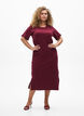 Maxi dress in jersey with short sleeves, Dark Bordeaux, Model image number 0