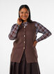 Sleeveless knit vest with decorative buttons, Brown, Model image number 0