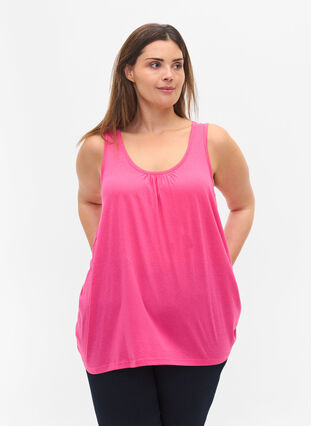 Sleeveless A-line top, Magenta, Model image number 0