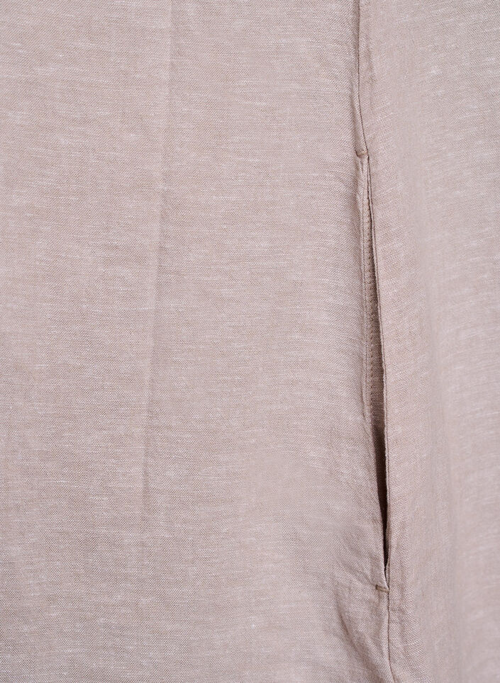 Linen and viscose tunic with A-shape, Beige, Packshot image number 4