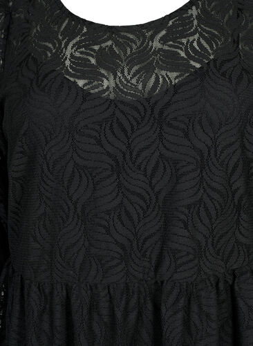 Lace dress with 3/4 sleeves, Black, Packshot image number 2