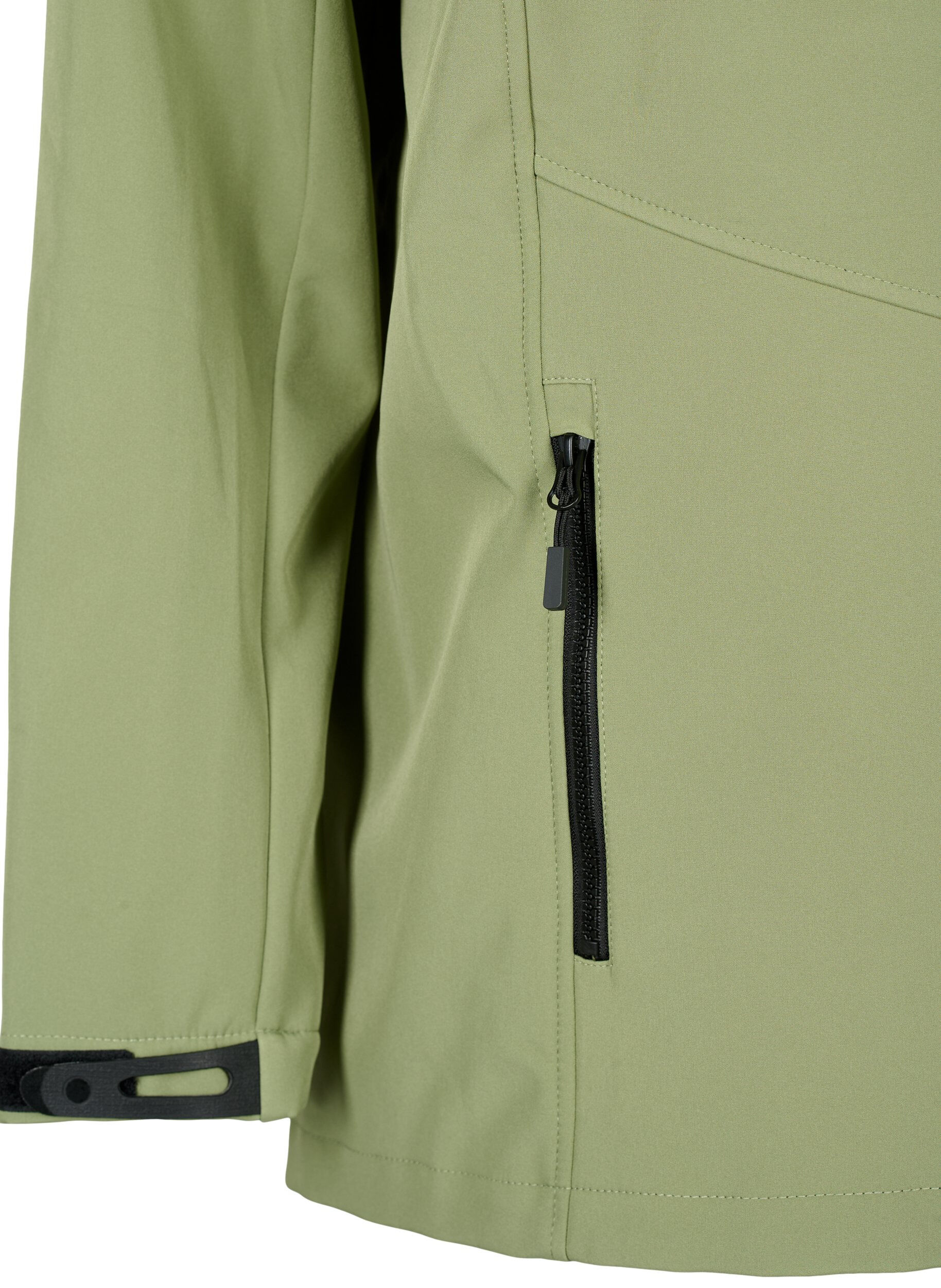 Zizzifashion Short softshell jacket with pockets, Oil Green, Packshot image number 3