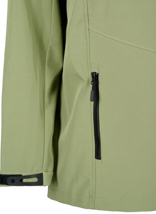 Short softshell jacket with pockets, Oil Green, Packshot image number 3