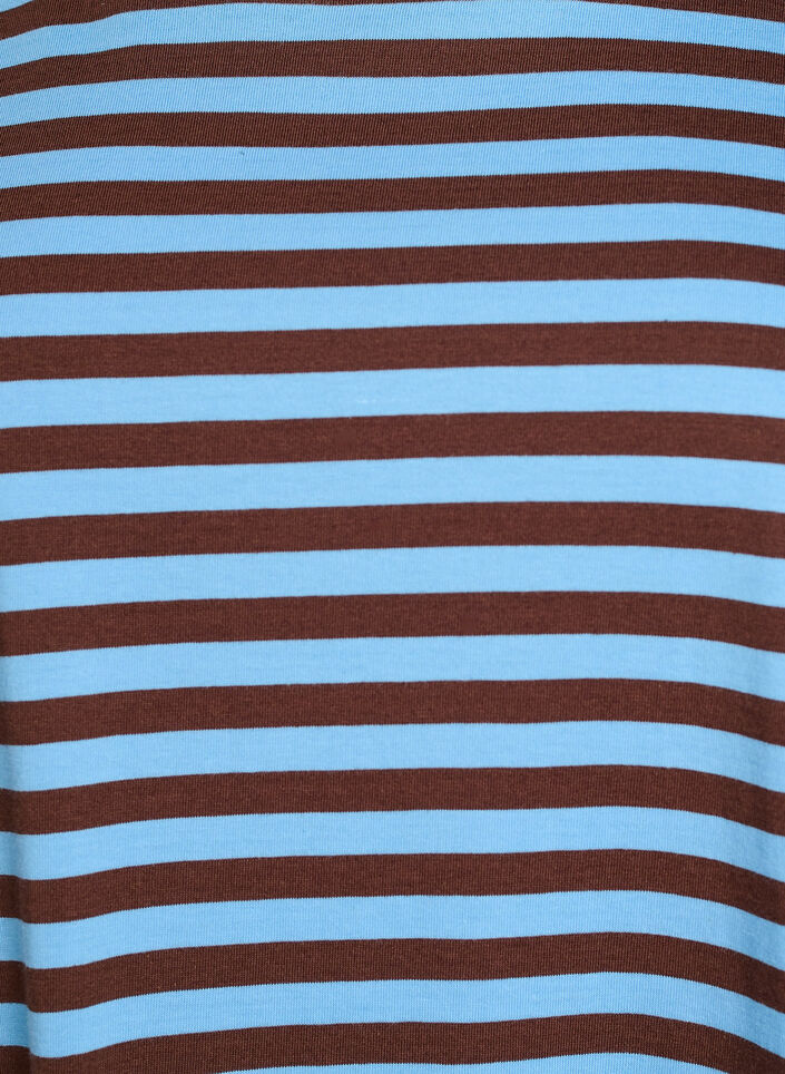 Long striped night T-shirt, Light Blue, Packshot image number 2