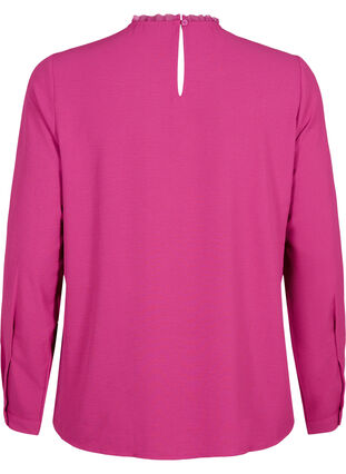 Long sleeved blouse with lace detail, Festival Fuchsia, Packshot image number 1