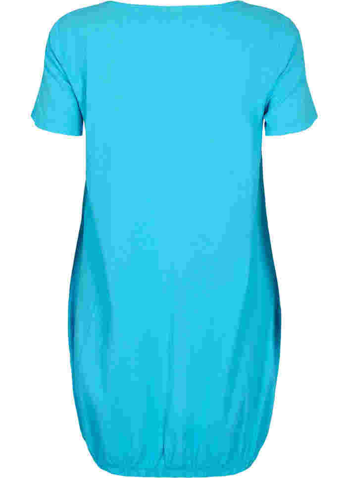 Short-sleeved cotton dress, Blue Atoll, Packshot image number 1