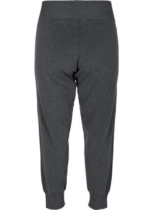 Melange knit trousers in viscose blend, Dark Grey Melange, Packshot image number 1