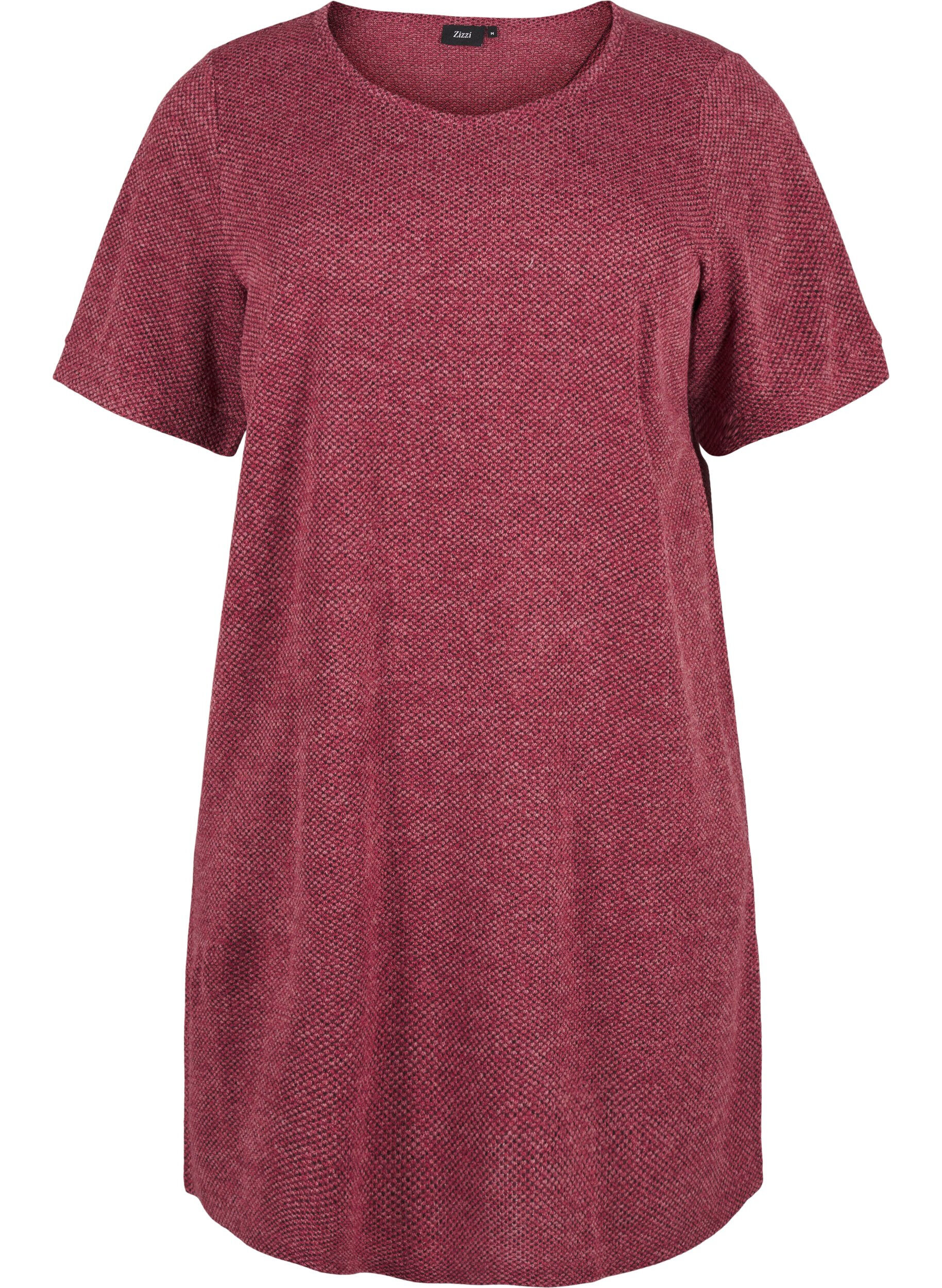 Zizzifashion T-shirt dress with short sleeves, Dry Rose, Packshot image number 0