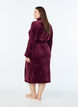 Robe in soft velour with pockets, Dark Bordeaux, Model image number 1
