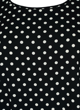 Dress with short sleeves, Black w. Dots, Packshot image number 2