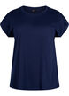 Short-sleeved cotton blend t-shirt, Blue, Packshot image number 0