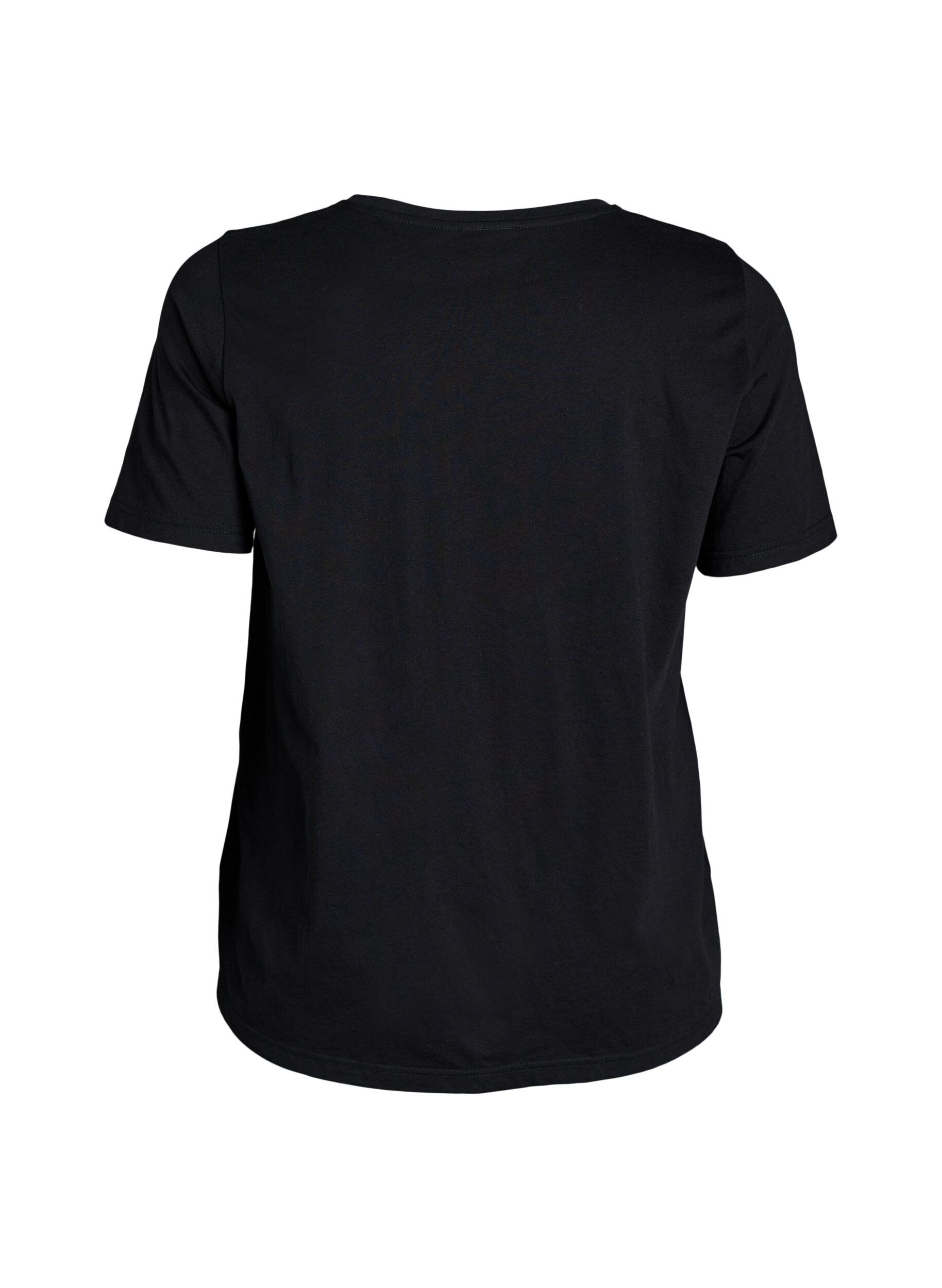 ZizzifashionT-shirt with motif, Black, Packshot image number 1