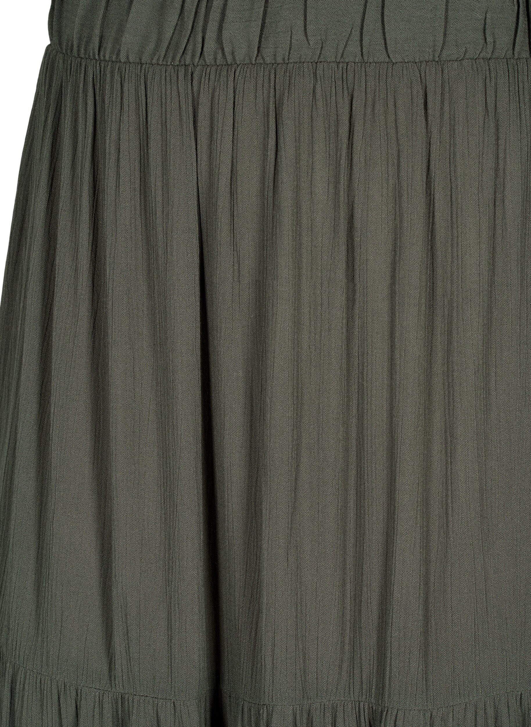 ZizzifashionLong skirt with elasticated waist, Green, Packshot image number 2