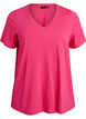 Short sleeve t-shirt with v-neckline, Pink, Packshot image number 0