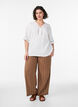 Wide-leg linen and viscose trousers, Brown, Model image number 0