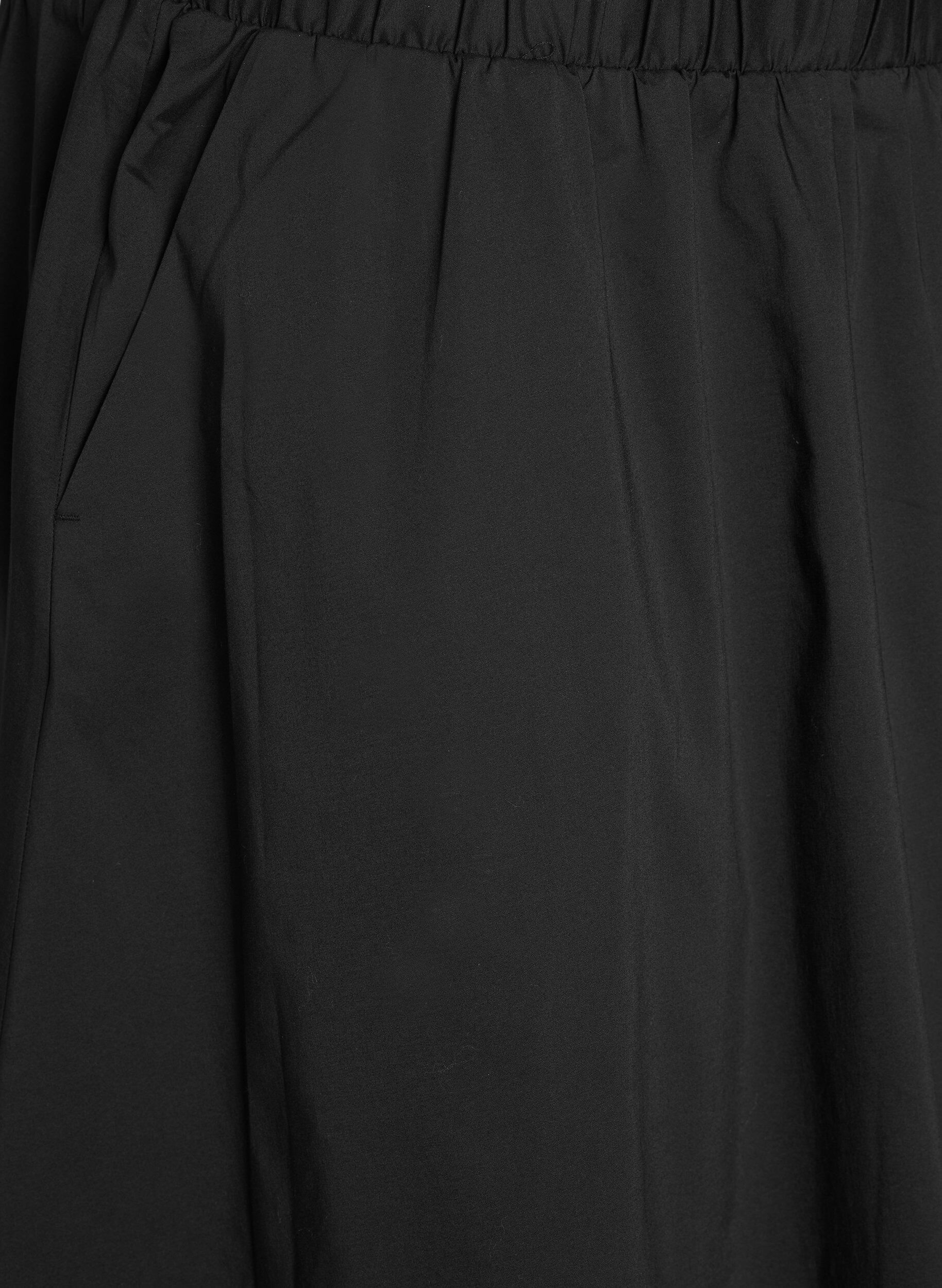 Zizzifashion Midi skirt with an elasticated waist, Black, Packshot image number 2