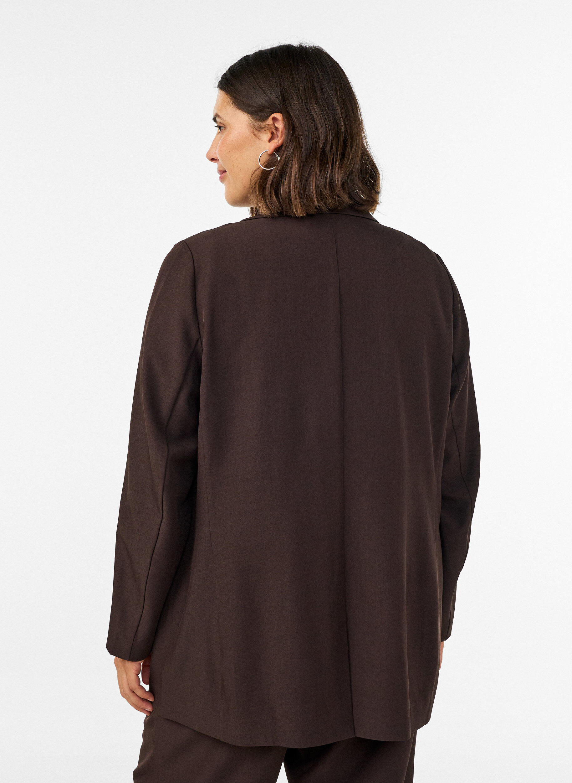 ZizzifashionBlazer with pockets and slits, Brown, Model image number 2