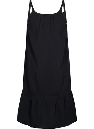 Long beach dress in cotton, Black, Packshot image number 1