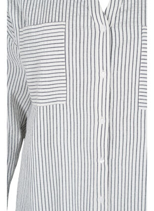 Striped cotton shirt dress, White Stripe, Packshot image number 2