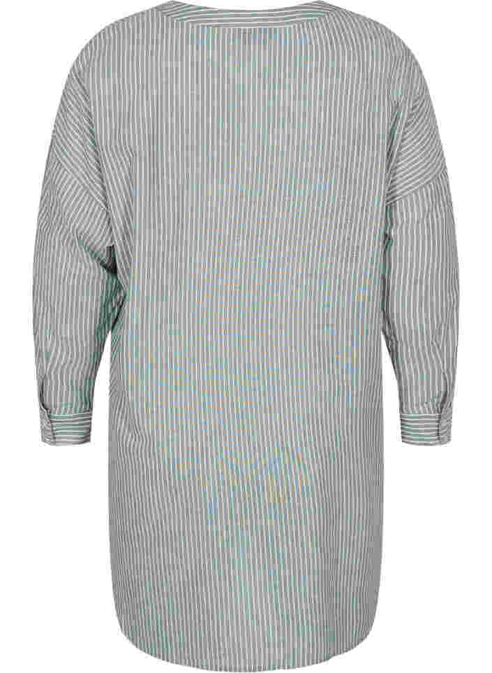 Striped shirt in 100% cotton, Cilantro Stripe , Packshot image number 1