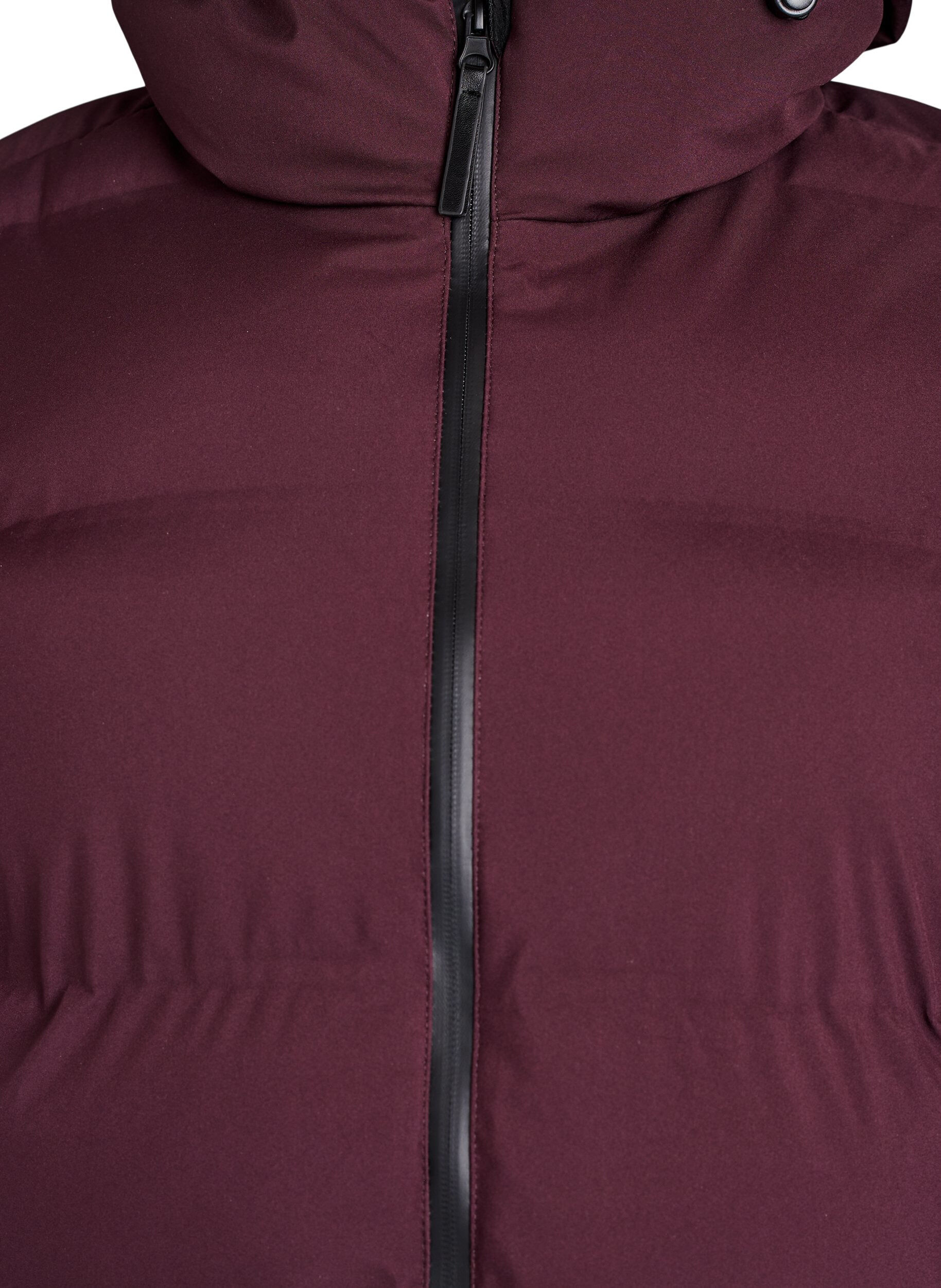 ZizzifashionLong puffer winter coat with hood, Dark Bordeaux, Packshot image number 2