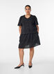 Short skirt with broderie anglaise and elasticated waist, Black, Model image number 0