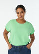 Short sleeve cotton blend T-shirt, Green, Model image number 0