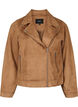 Biker jacket in faux suede, Toasted Coconut, Packshot image number 0