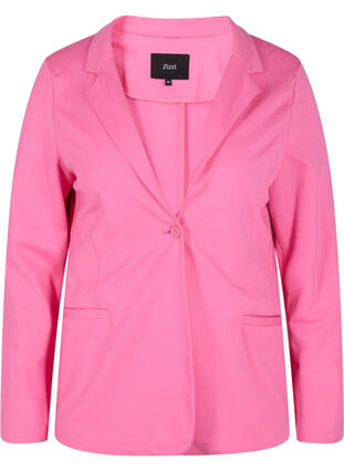 Simple blazer with button, Azalea Pink, Packshot image number 0