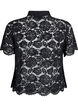 Lace shirt blouse with pearl buttons, Black, Packshot image number 1