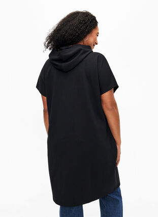 Short sleeve sweat dress in modal mix, Black, Model image number 1
