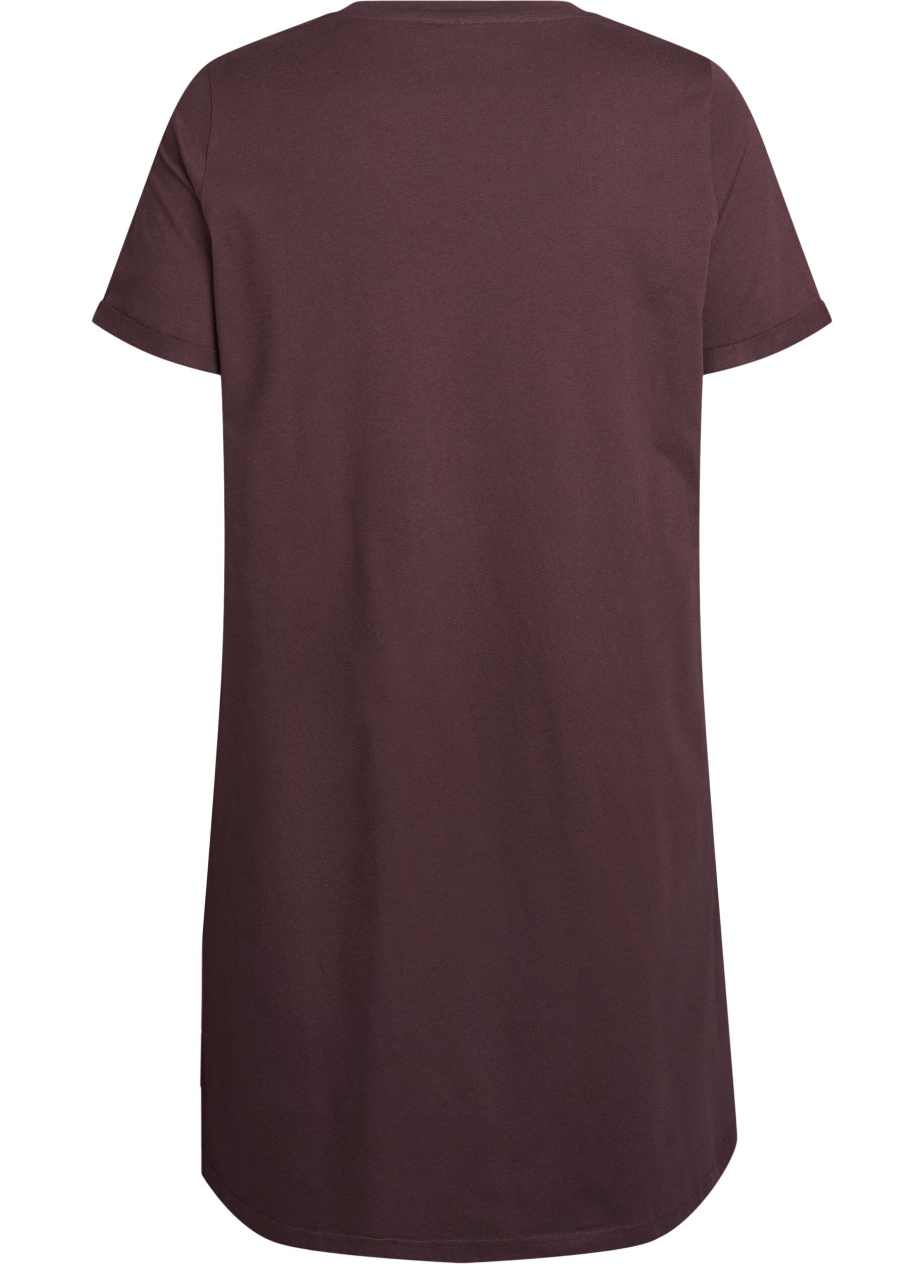 Zizzifashion Short-sleeved nightgown in organic cotton, Brown, Packshot image number 1