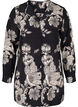 Long floral viscose shirt, Black White AOP, Packshot image number 0
