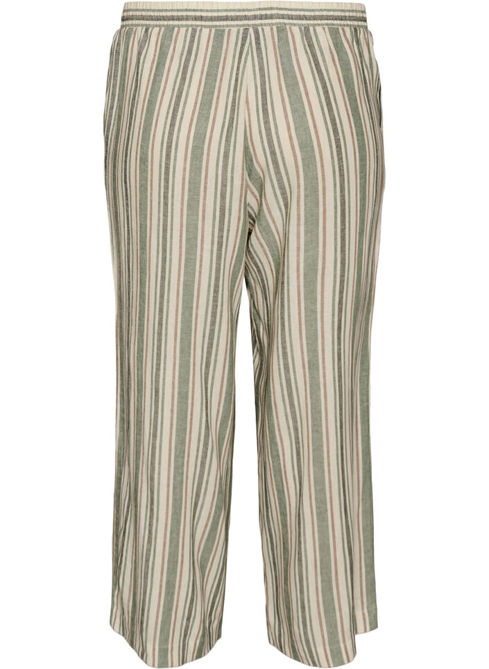 Wide-leg linen and viscose trousers, Vanilla, Packshot image number 1