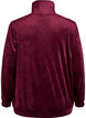 Velour cardigan with zipper and high collar, Dark Bordeaux, Packshot image number 1