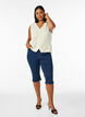 Striped vest in linen and viscose, Green, Model image number 1