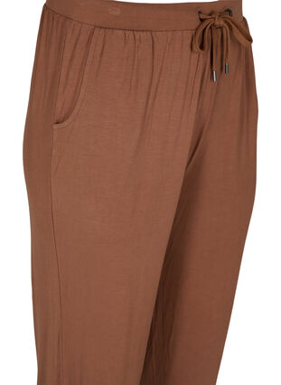 Loose viscose trousers with pockets, Rawhide, Packshot image number 2