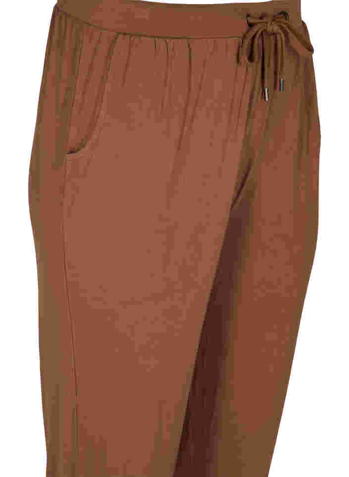 Loose viscose trousers with pockets, Rawhide, Packshot image number 2