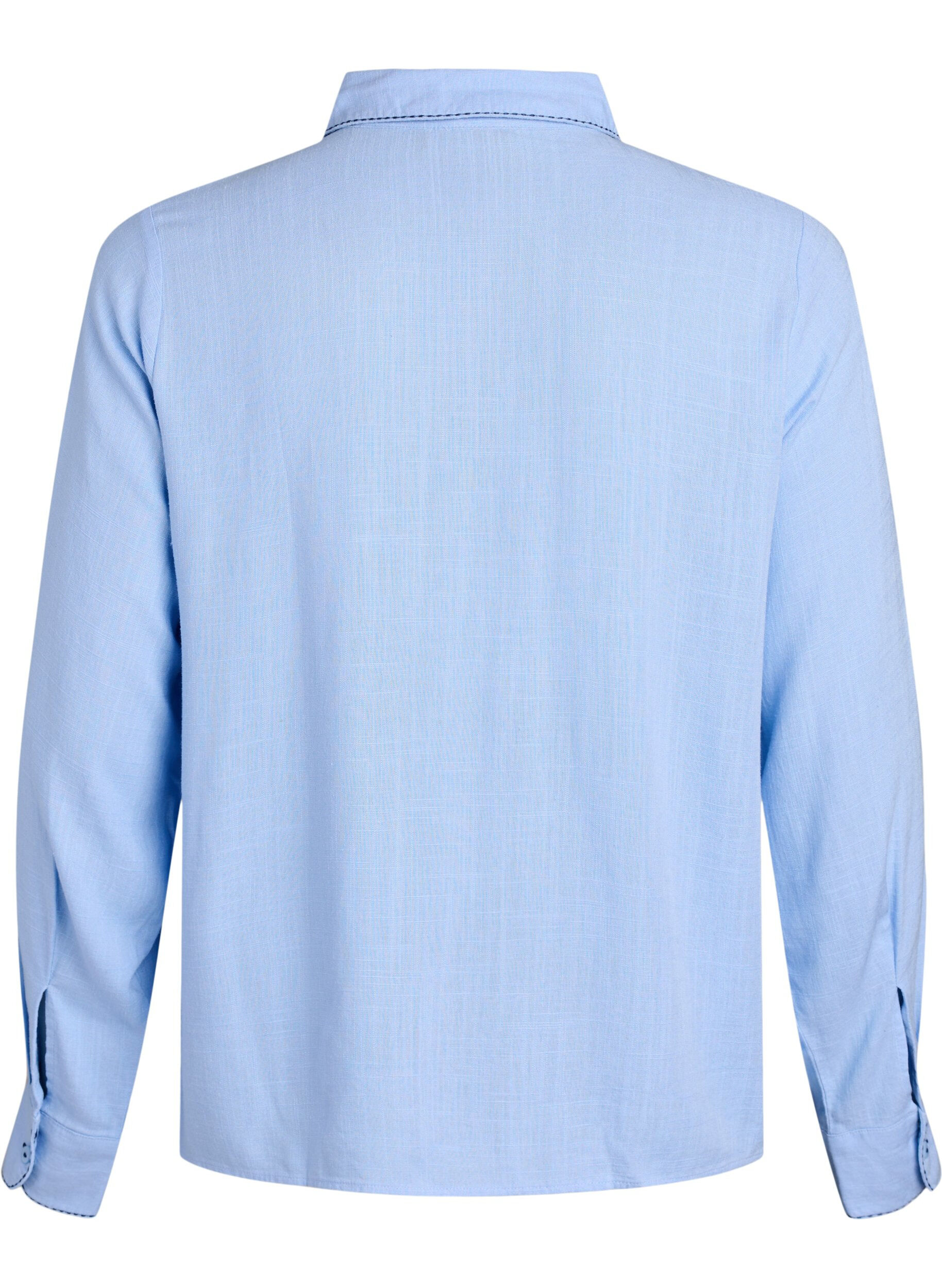 Zizzifashion Shirt with contrast stitching and chest pockets, Light Blue, Packshot image number 1