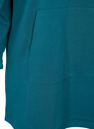 Sweat dress with a hood and pocket, Deep Teal, Packshot image number 3