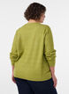 Cardigan with buttons and a rounded front, Green, Model image number 2