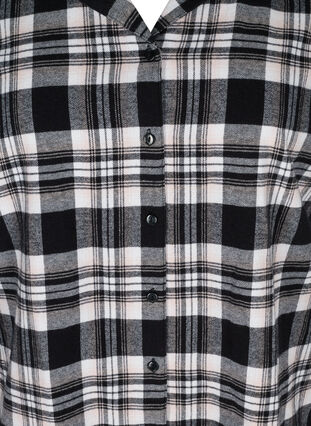 Checked cotton pyjama shirt, Black/Rose Smoke , Packshot image number 2