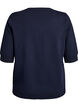 Fine-knit blouse with short sleeves, Blue, Packshot image number 1