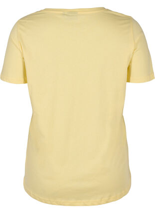 Short-sleeved cotton t-shirt with a print, Pale Banana Shine, Packshot image number 1